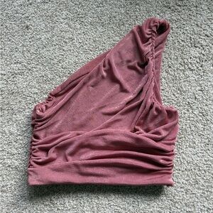 One-Shoulder Pink Top